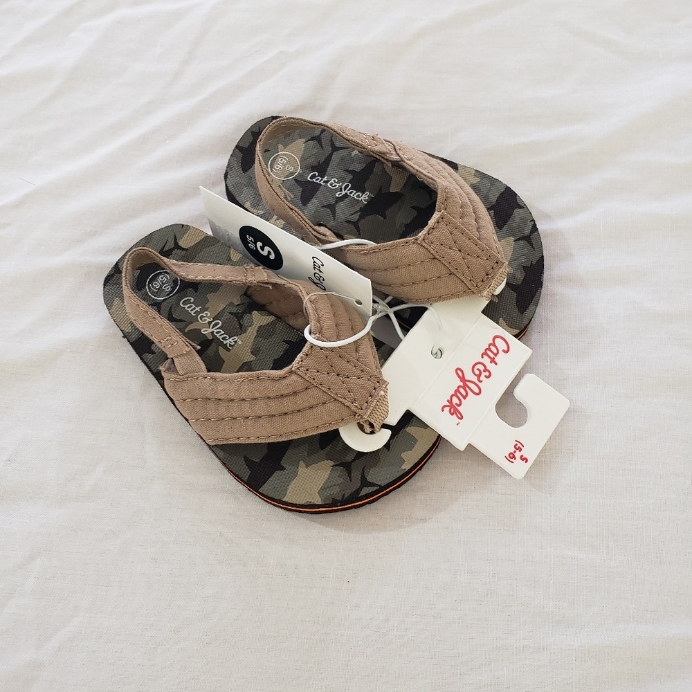 Boy's Cat & Jack Camo Sling Back Flip Flops